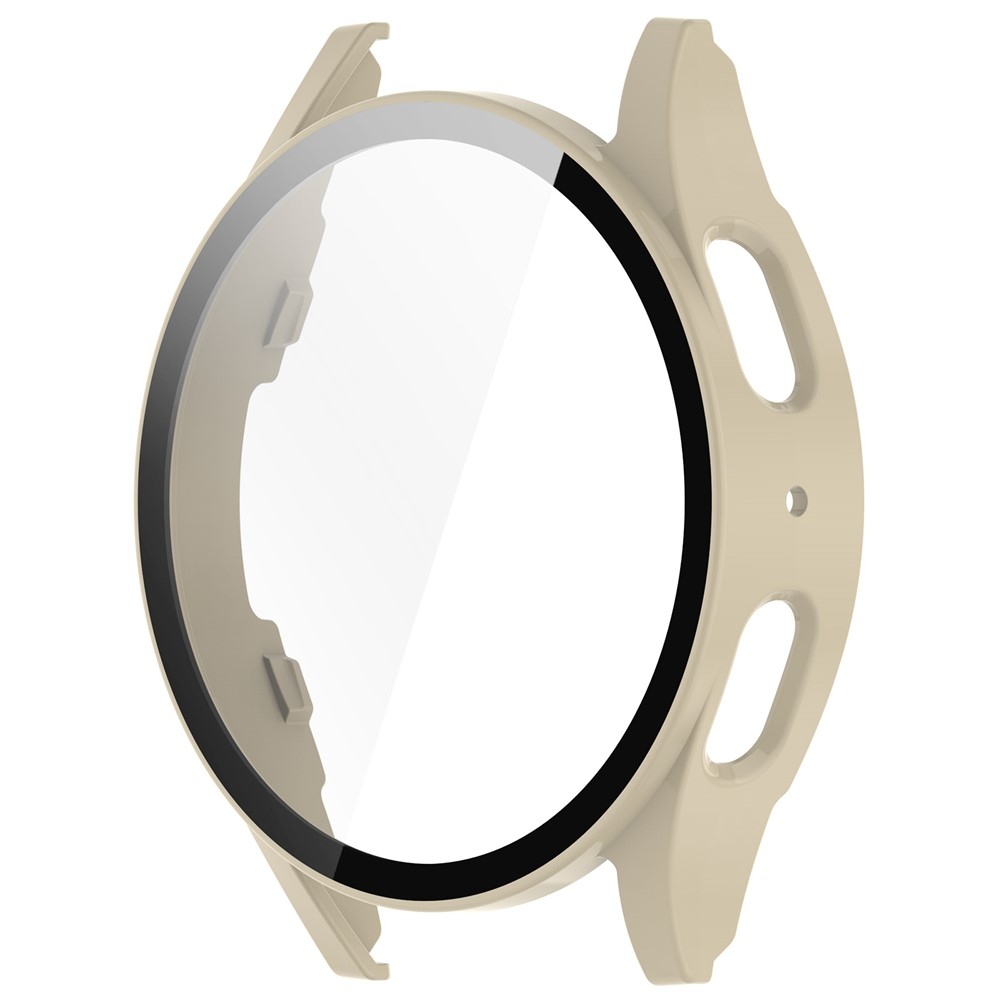 Overall műanyag felcsatolható tok védőüveggel a Samsung Galaxy Watch7 40 mm-es modellhez – bézs színű