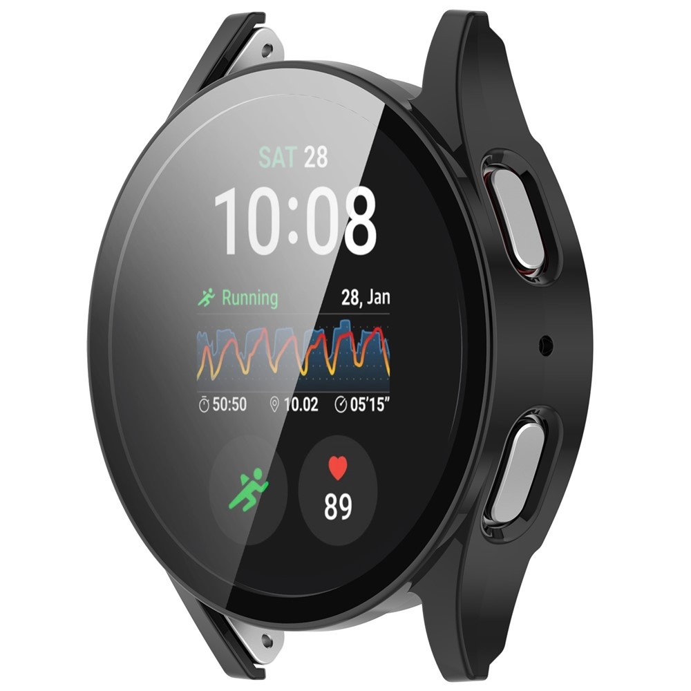 Overall műanyag felcsatolható tok védőüveggel a Samsung Galaxy Watch7 40 mm-es modellhez – fekete