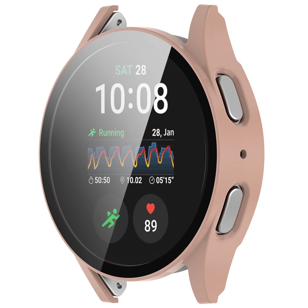 Overall műanyag felcsatolható tok védőüveggel a Samsung Galaxy Watch7 40 mm-es modellhez – rózsaszín