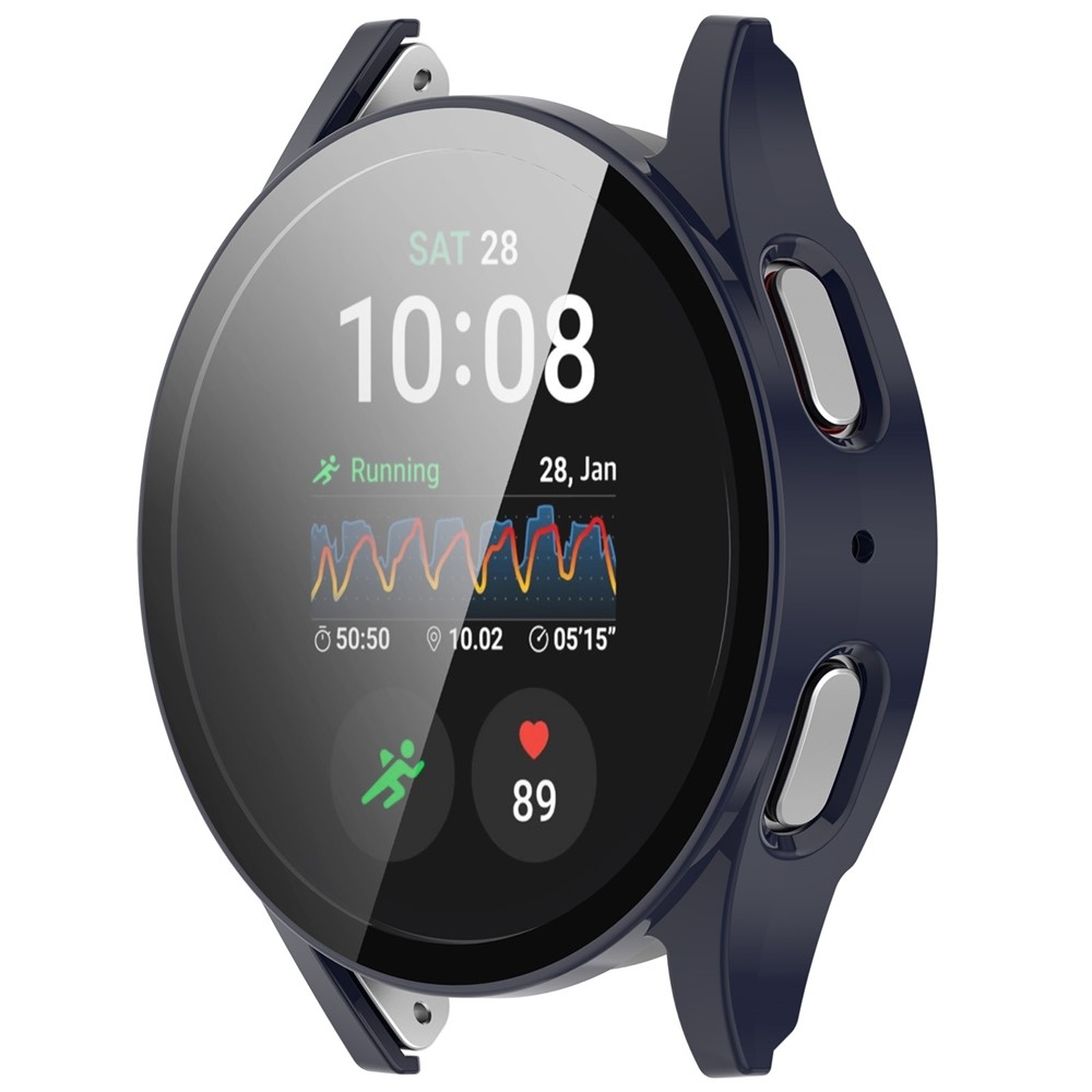 Overall műanyag felcsatolható tok védőüveggel a Samsung Galaxy Watch7 40 mm-es modellhez – sötétkék