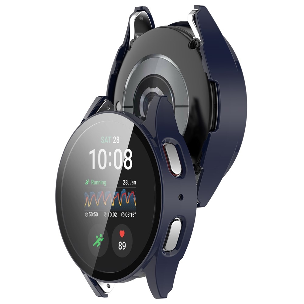 Overall műanyag felcsatolható tok védőüveggel a Samsung Galaxy Watch7 40 mm-es modellhez – sötétkék