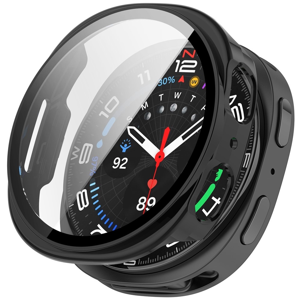 Overall műanyag felcsatolható tok védőüveggel a Samsung Galaxy Watch8 40 mm-es modellhez – fekete