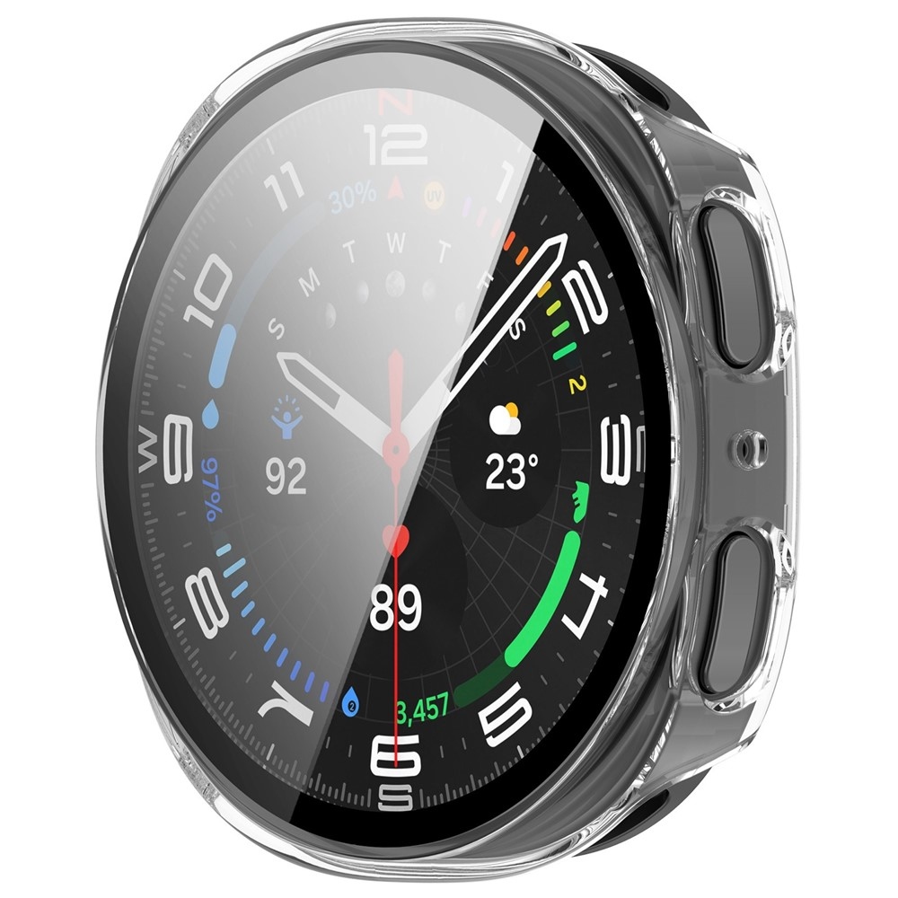 Overall műanyag felcsatolható tok védőüveggel a Samsung Galaxy Watch8 40 mm-es modellhez – átlátszó