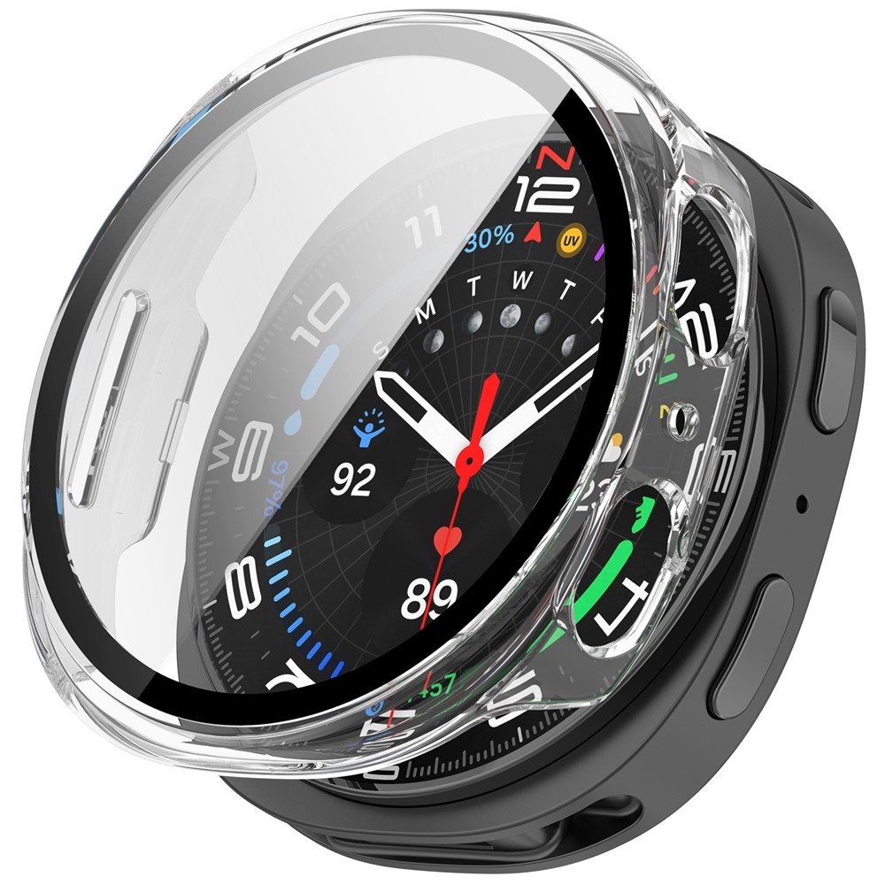 Overall műanyag felcsatolható tok védőüveggel a Samsung Galaxy Watch8 40 mm-es modellhez – átlátszó