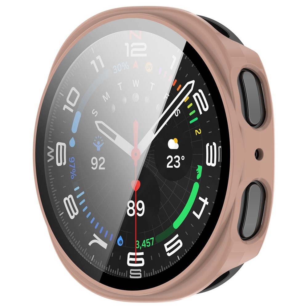 Overall műanyag felcsatolható tok védőüveggel a Samsung Galaxy Watch8 40 mm-es modellhez – rózsaszín