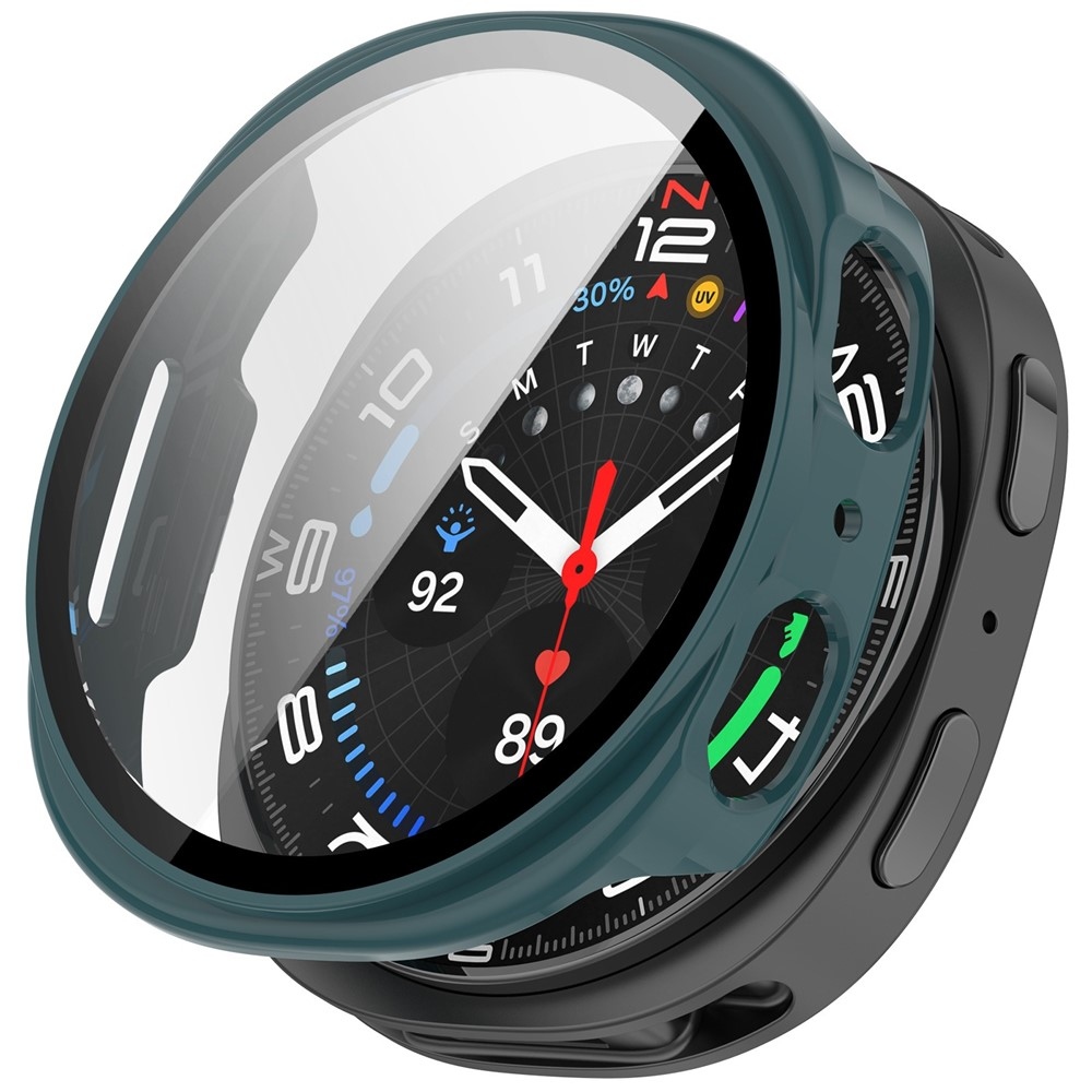 Overall műanyag felcsatolható tok védőüveggel a Samsung Galaxy Watch8 40 mm-es modellhez – zöld