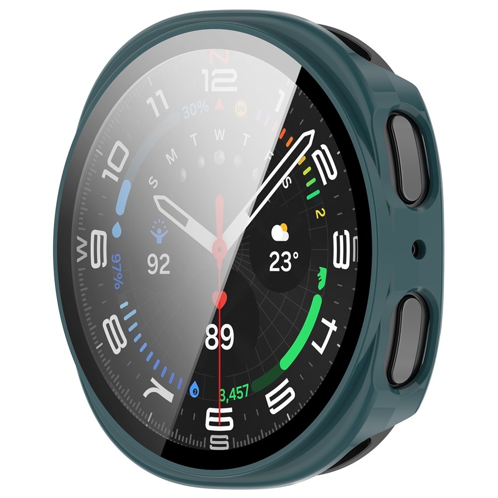 Overall műanyag felcsatolható tok védőüveggel a Samsung Galaxy Watch8 44 mm-es modellhez – zöld