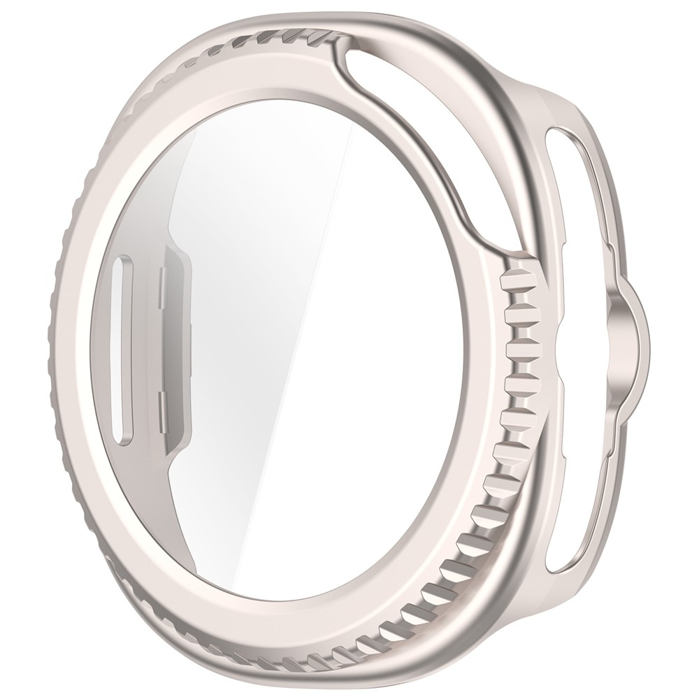 Overall műanyag felcsatolható tok védőüveggel a Samsung Galaxy Watch8 Classic 46 mm-es modellhez – bézs