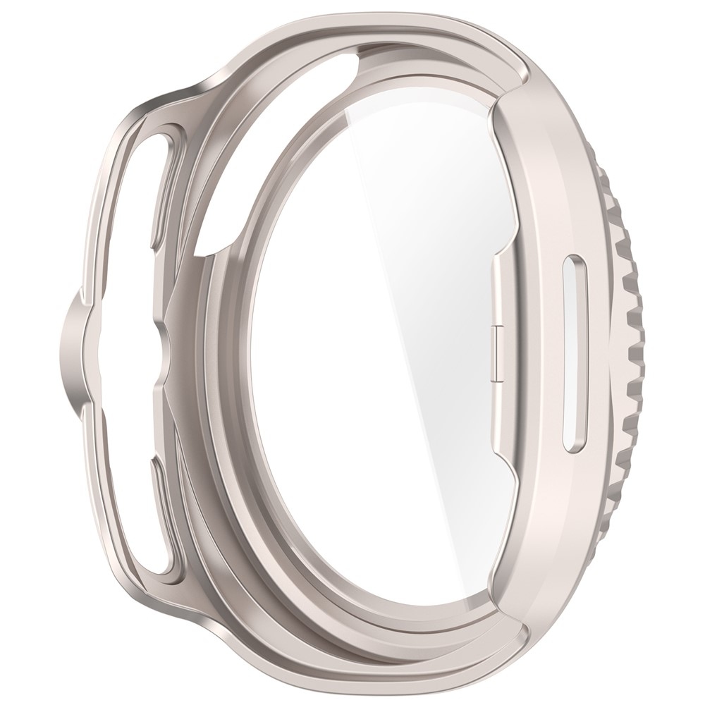 Overall műanyag felcsatolható tok védőüveggel a Samsung Galaxy Watch8 Classic 46 mm-es modellhez – bézs