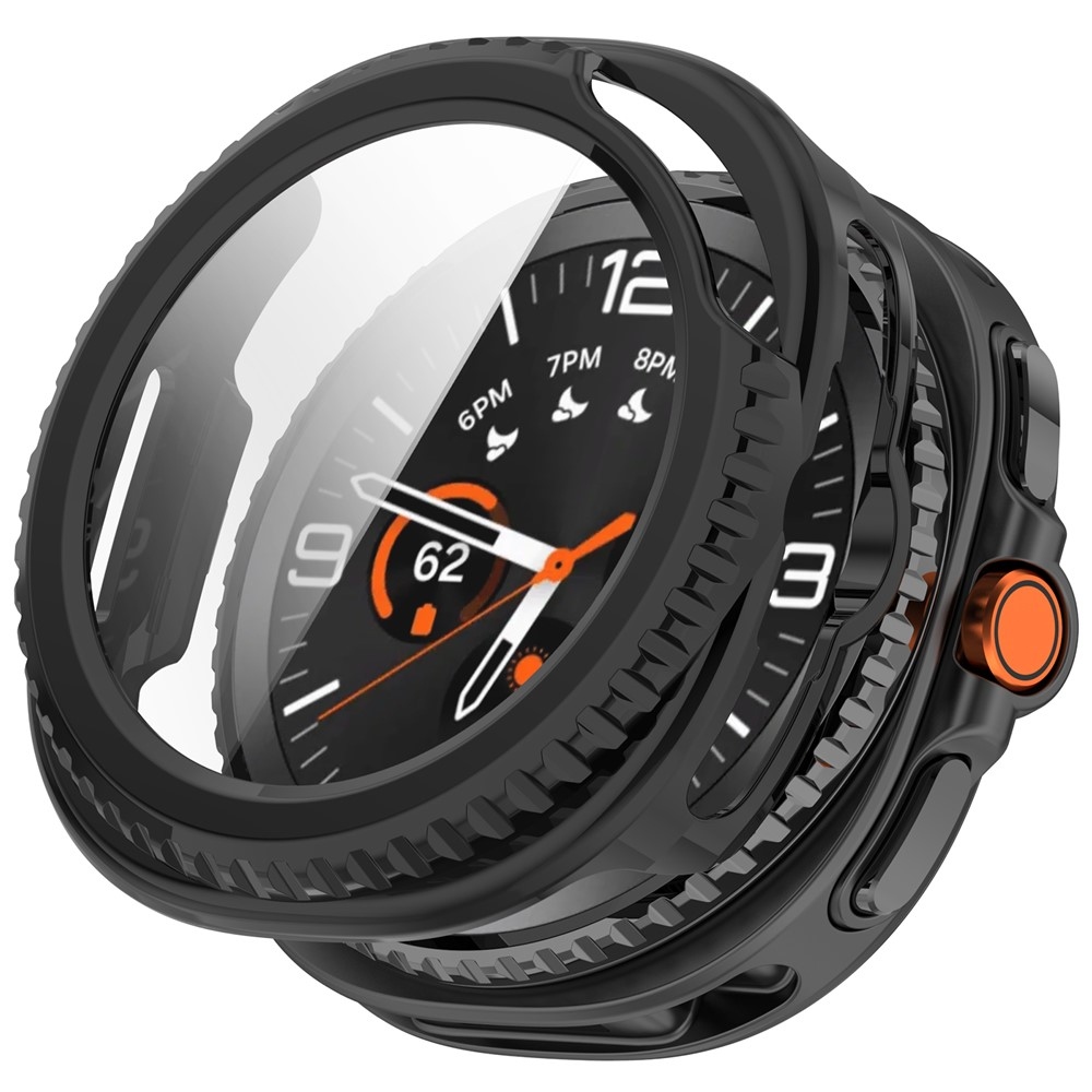 Overall műanyag felcsatolható tok védőüveggel a Samsung Galaxy Watch8 Classic 46 mm-es modellhez – fekete