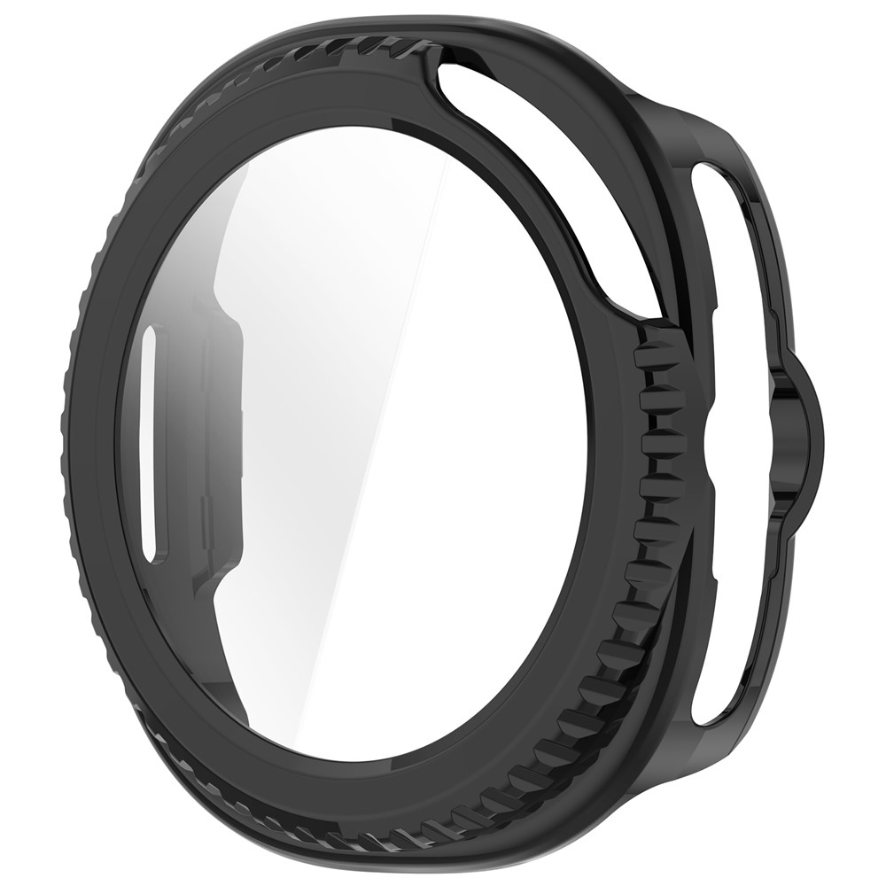 Overall műanyag felcsatolható tok védőüveggel a Samsung Galaxy Watch8 Classic 46 mm-es modellhez – fekete