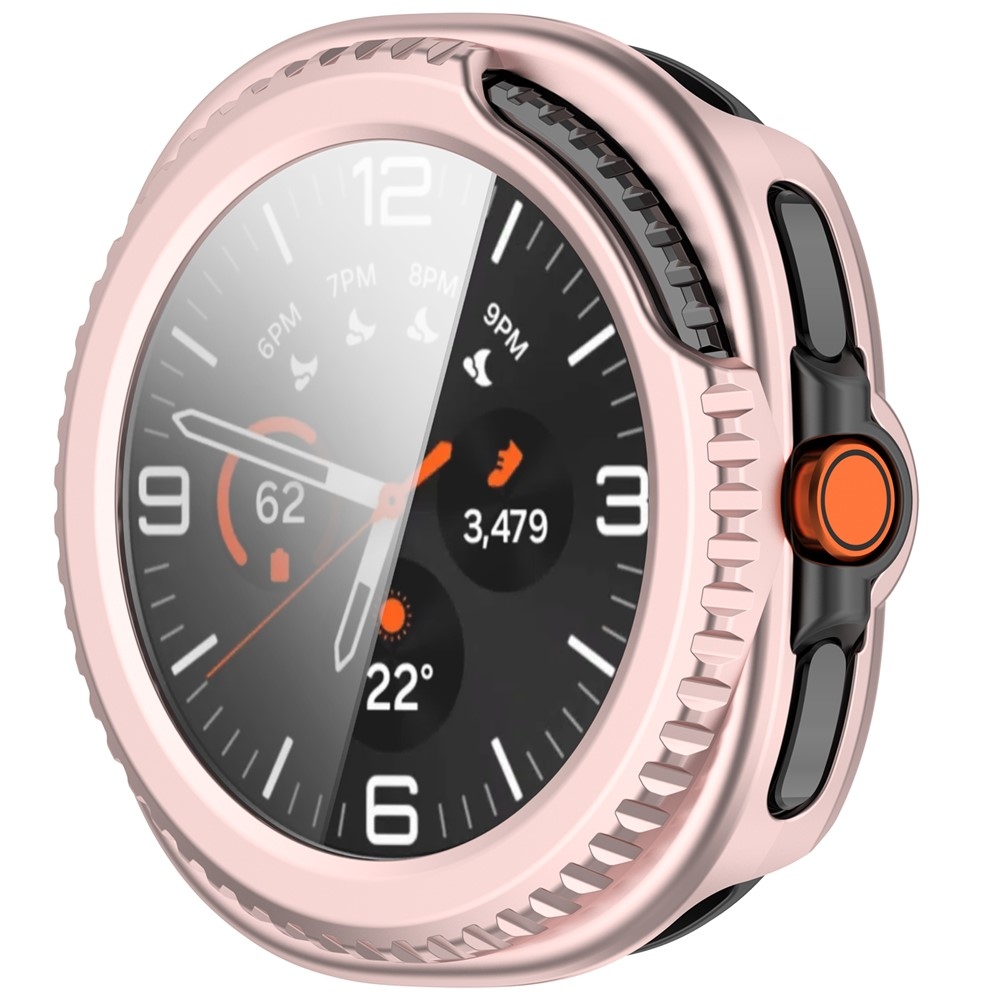 Overall műanyag felcsatolható tok védőüveggel a Samsung Galaxy Watch8 Classic 46 mm-es modellhez – rózsaszín