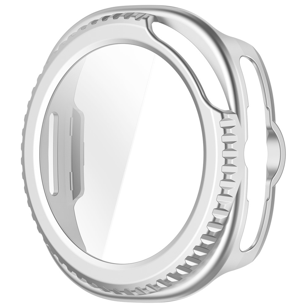 Overall műanyag felcsatolható tok védőüveggel a Samsung Galaxy Watch8 Classic 46 mm-es modellhez – ezüst színű