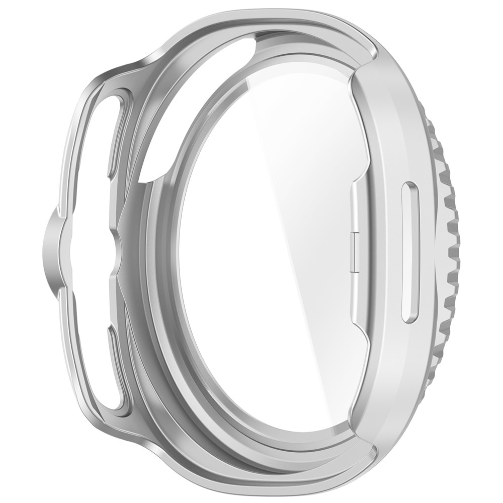 Overall műanyag felcsatolható tok védőüveggel a Samsung Galaxy Watch8 Classic 46 mm-es modellhez – ezüst színű