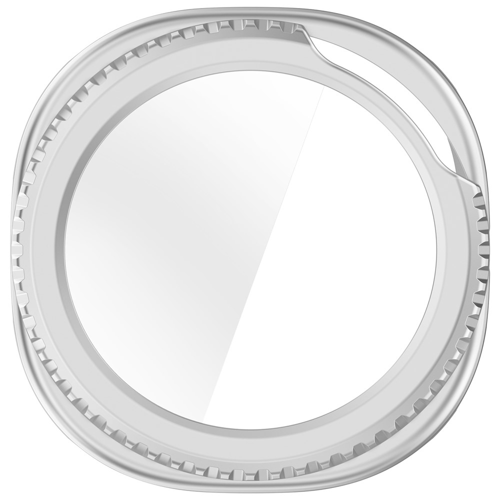 Overall műanyag felcsatolható tok védőüveggel a Samsung Galaxy Watch8 Classic 46 mm-es modellhez – ezüst színű