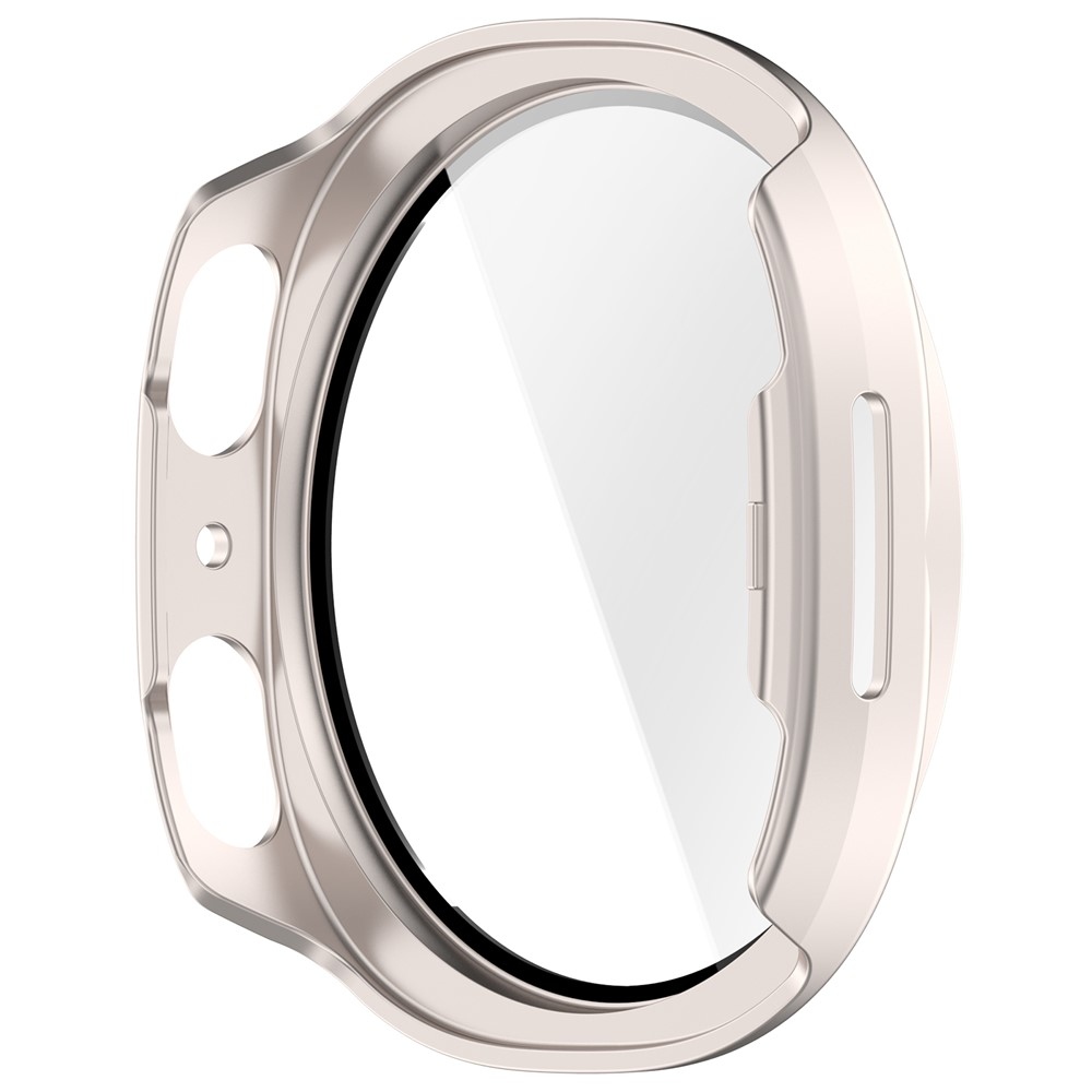 Overall műanyag felcsatolható tok védőüveggel a Samsung Galaxy Watch9 44 mm-es modellhez – bézs