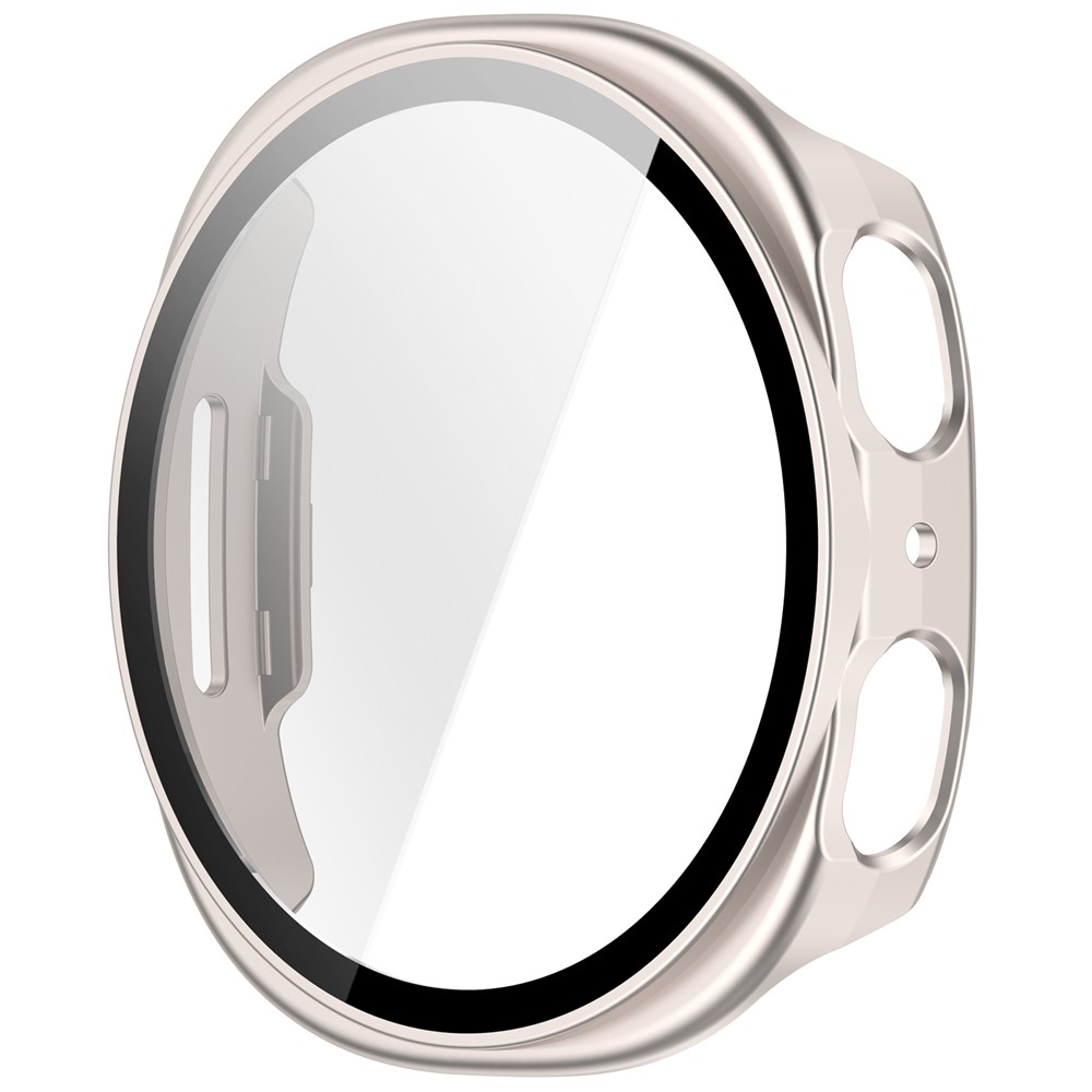 Overall műanyag felcsatolható tok védőüveggel a Samsung Galaxy Watch9 44 mm-es modellhez – bézs