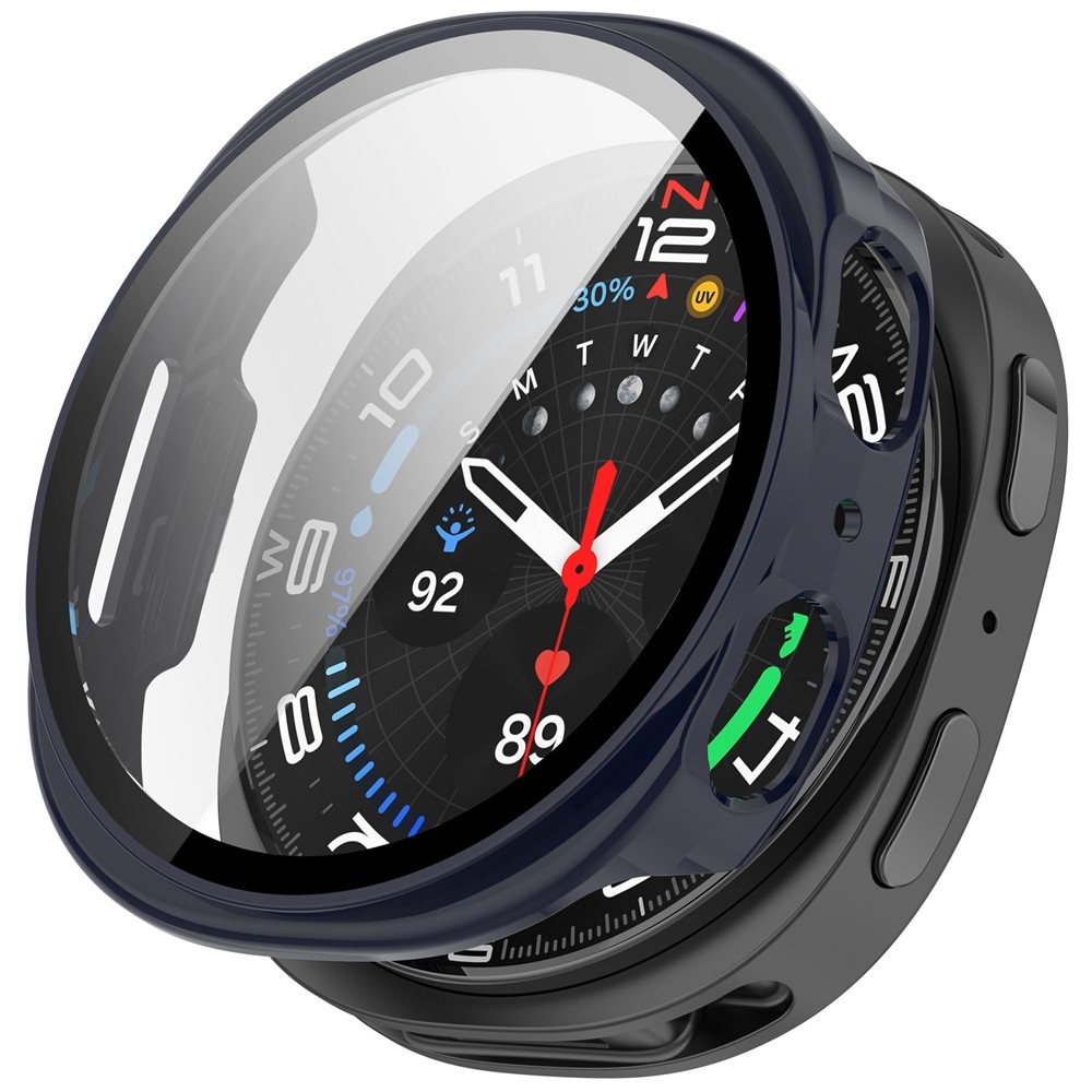 Overall műanyag felcsatolható tok védőüveggel a Samsung Galaxy Watch9 44 mm-es modellhez – kék