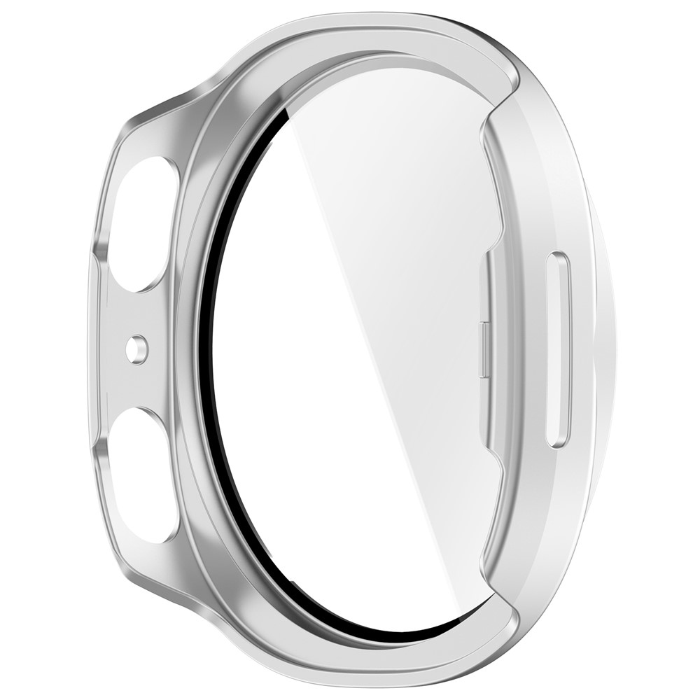Overall műanyag felcsatolható tok védőüveggel a Samsung Galaxy Watch9 44 mm-es modellhez – ezüst színű