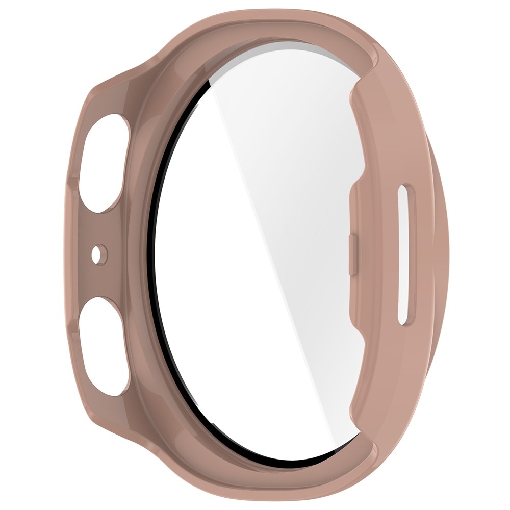 Overall műanyag felcsatolható tok védőüveggel a Samsung Galaxy Watch9 44 mm-es modellhez – sötétrózsaszín