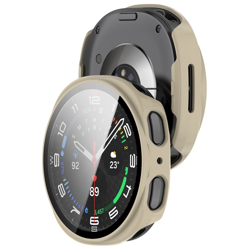 Overall műanyag felcsatolható tok védőüveggel a Samsung Galaxy Watch9 44 mm-es modellhez – arany színű