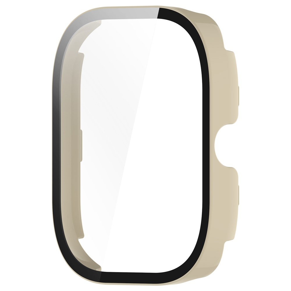 Xiaomi Redmi Watch 4-hez készült műanyag, felcsatolható tok védőüveggel – bézs