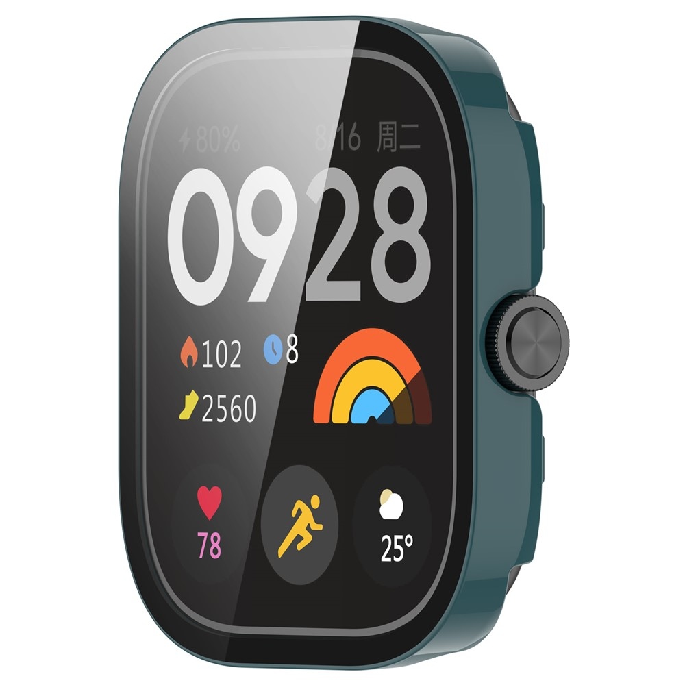 Xiaomi Redmi Watch 4-hez készült műanyag, felcsatolható tok védőüveggel – zöld
