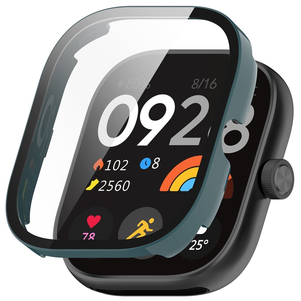 Xiaomi Redmi Watch 4-hez készült műanyag, felcsatolható tok védőüveggel – zöld