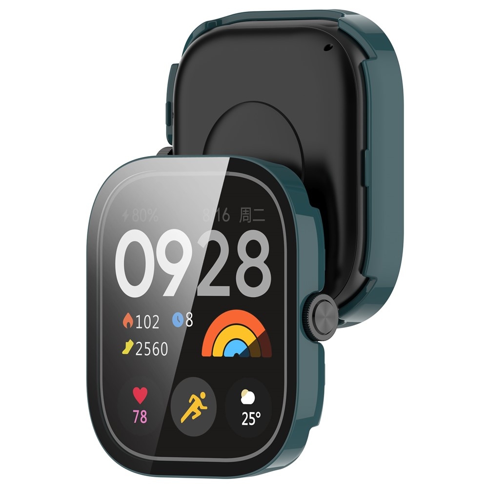 Xiaomi Redmi Watch 4-hez készült műanyag, felcsatolható tok védőüveggel – zöld
