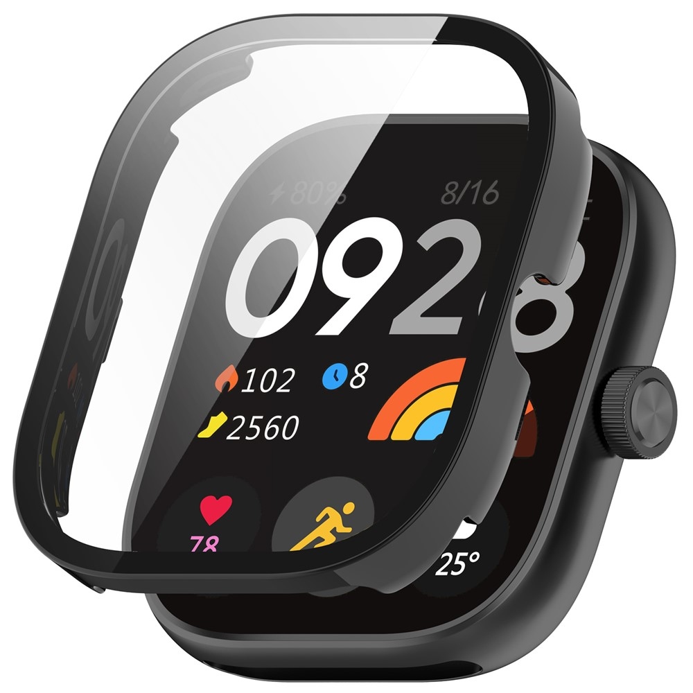 Overall műanyag felcsatolható tok védőüveggel a Xiaomi Redmi Watch 5-hez – fekete