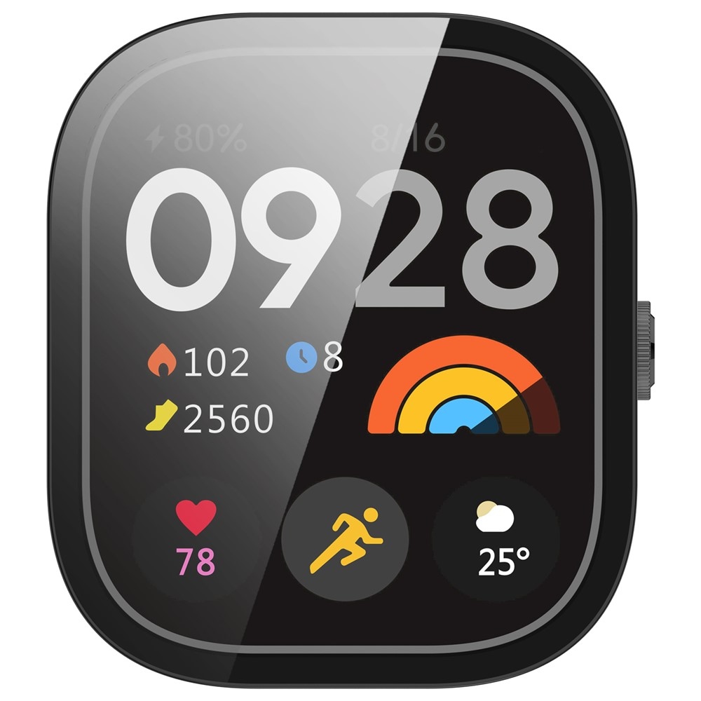 Overall műanyag felcsatolható tok védőüveggel a Xiaomi Redmi Watch 5-hez – fekete
