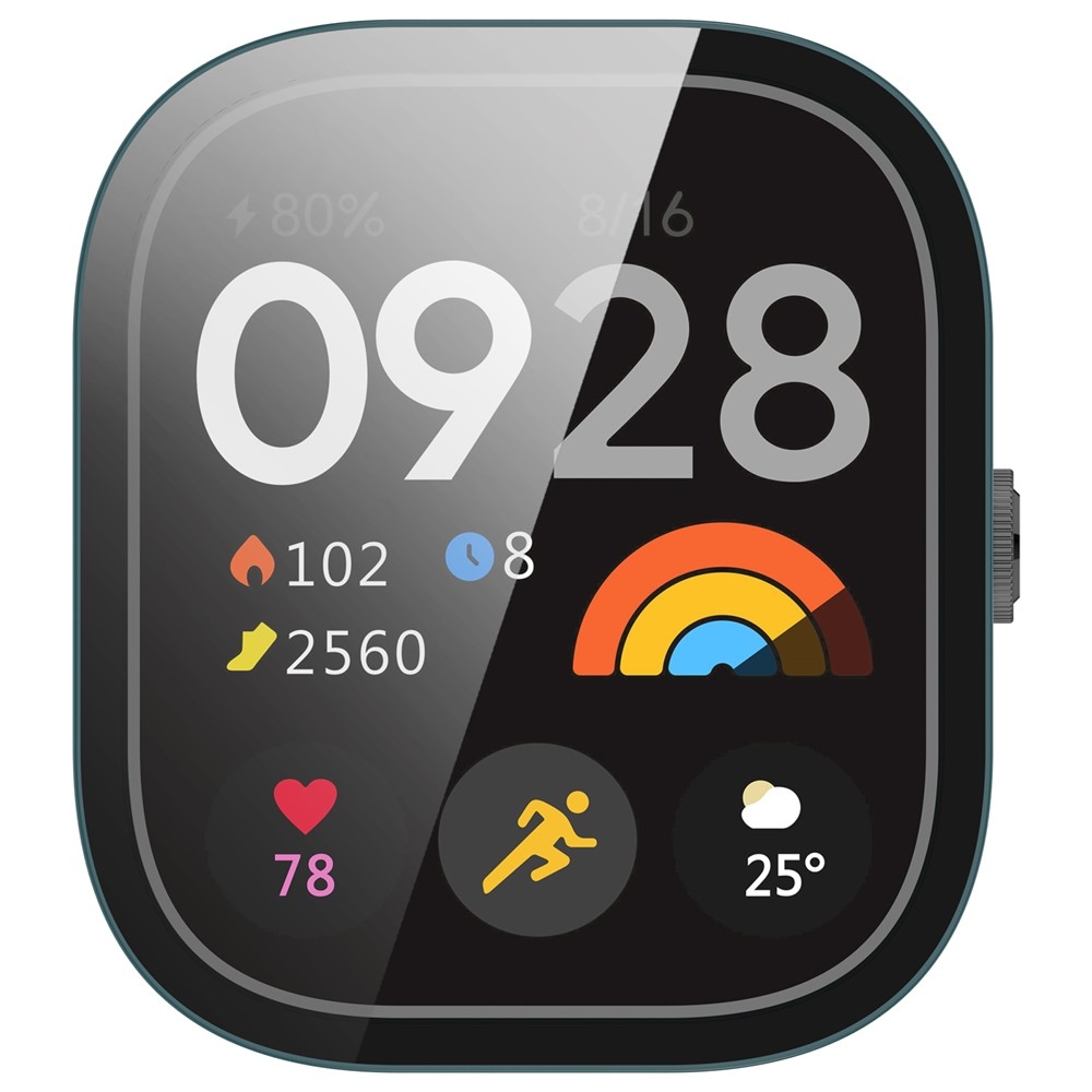 Overall műanyag felcsatolható tok védőüveggel a Xiaomi Redmi Watch 5-hez – zöld