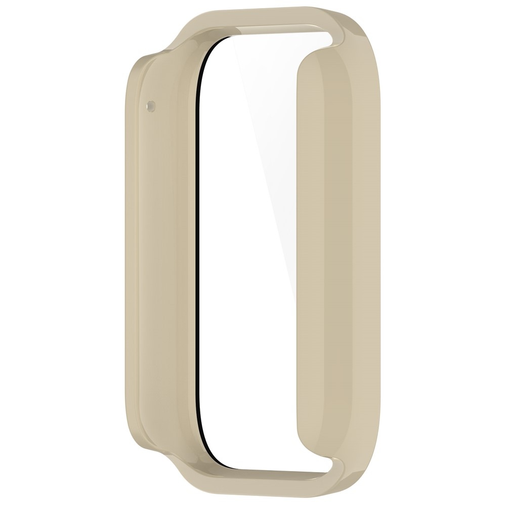 Xiaomi Smart Band 8 Pro-hoz készült műanyag, felcsatolható tok védőüveggel – bézs