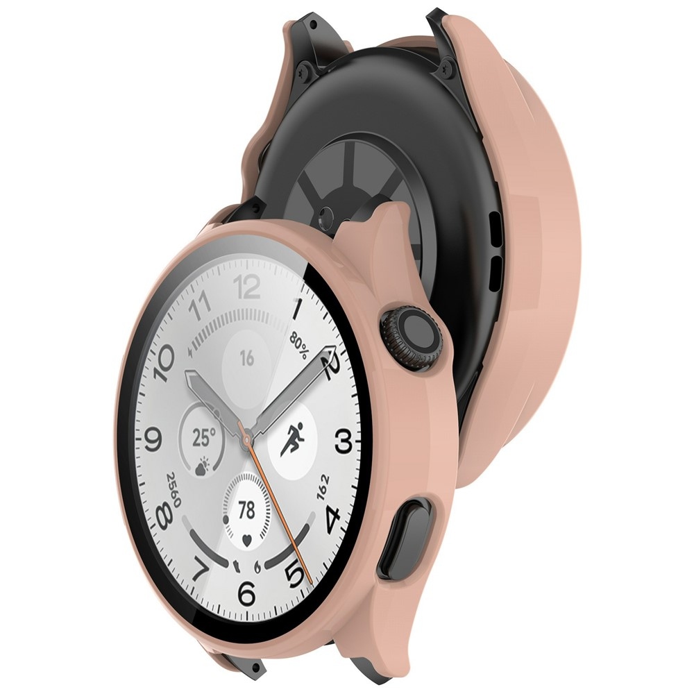Xiaomi Watch 5-hez készült műanyag, felcsatolható tok védőüveggel – rózsaszín