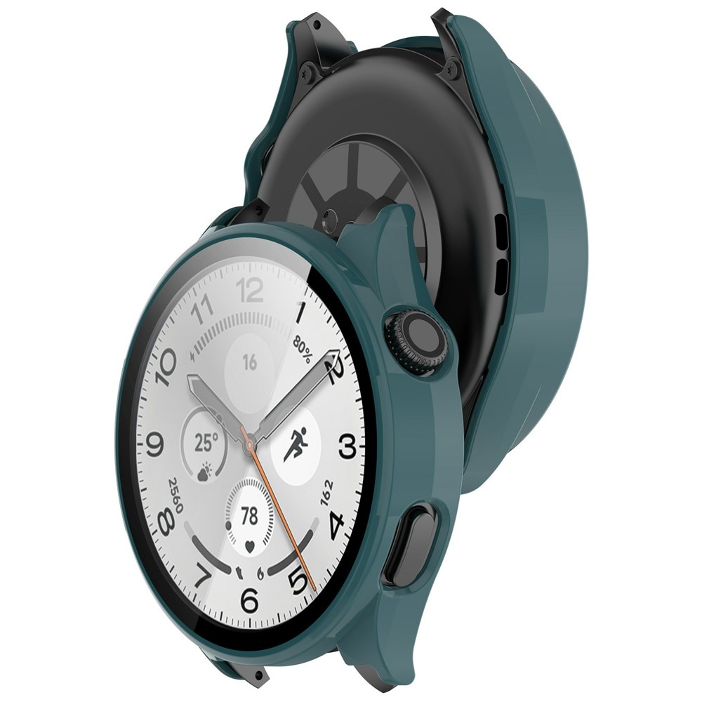 Xiaomi Watch 5-hez készült műanyag, felcsatolható tok védőüveggel – zöld