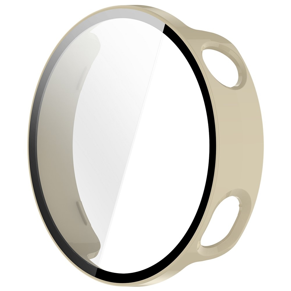 Overall műanyag felcsatolható tok védőüveggel a Xiaomi Watch S4 41 mm-es modellhez – bézs