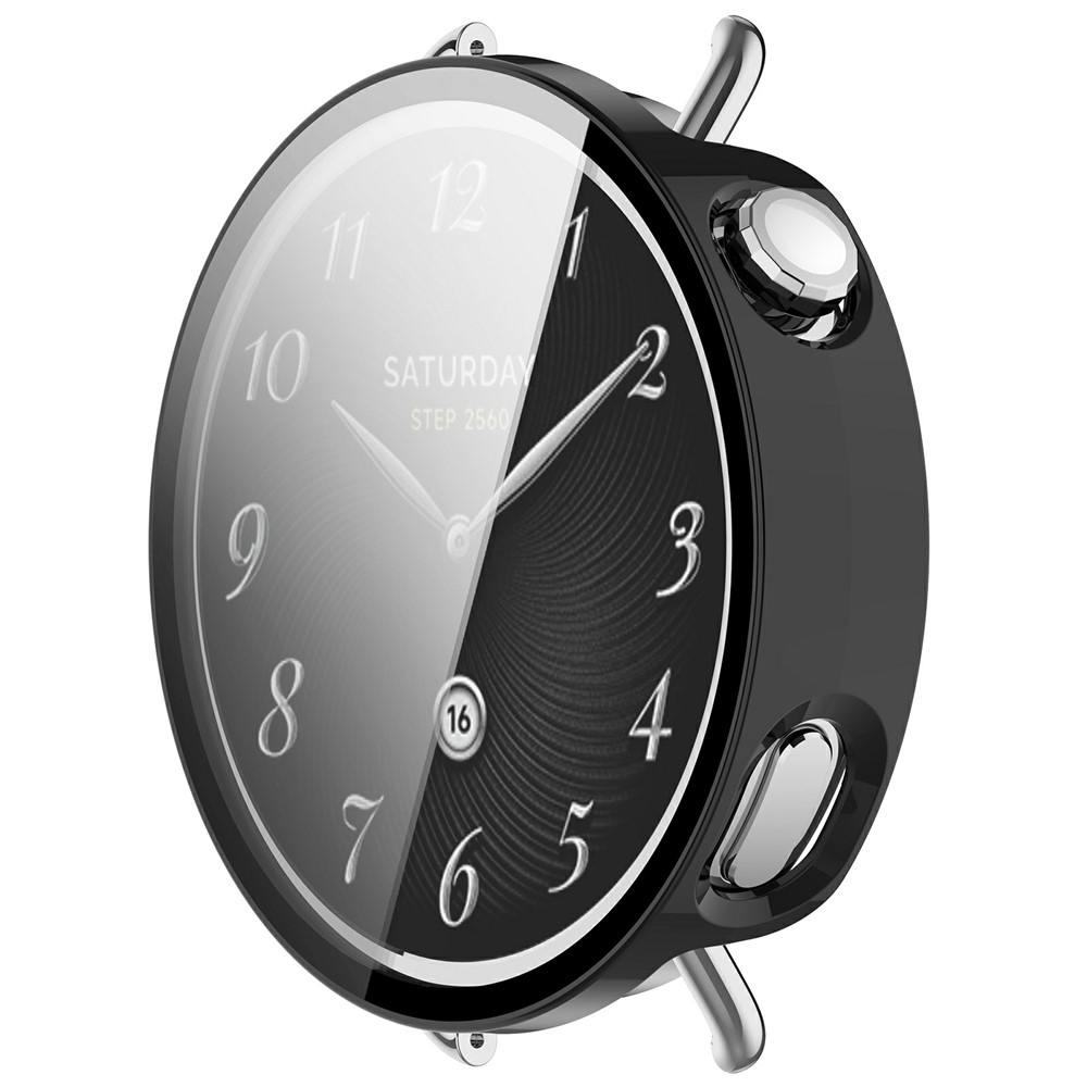 Overall műanyag felcsatolható tok védőüveggel a Xiaomi Watch S4 41 mm-es modellhez – fekete