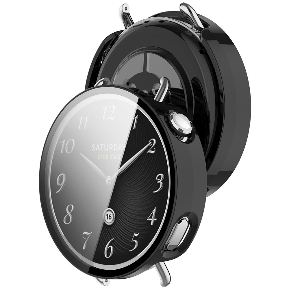 Overall műanyag felcsatolható tok védőüveggel a Xiaomi Watch S4 41 mm-es modellhez – fekete
