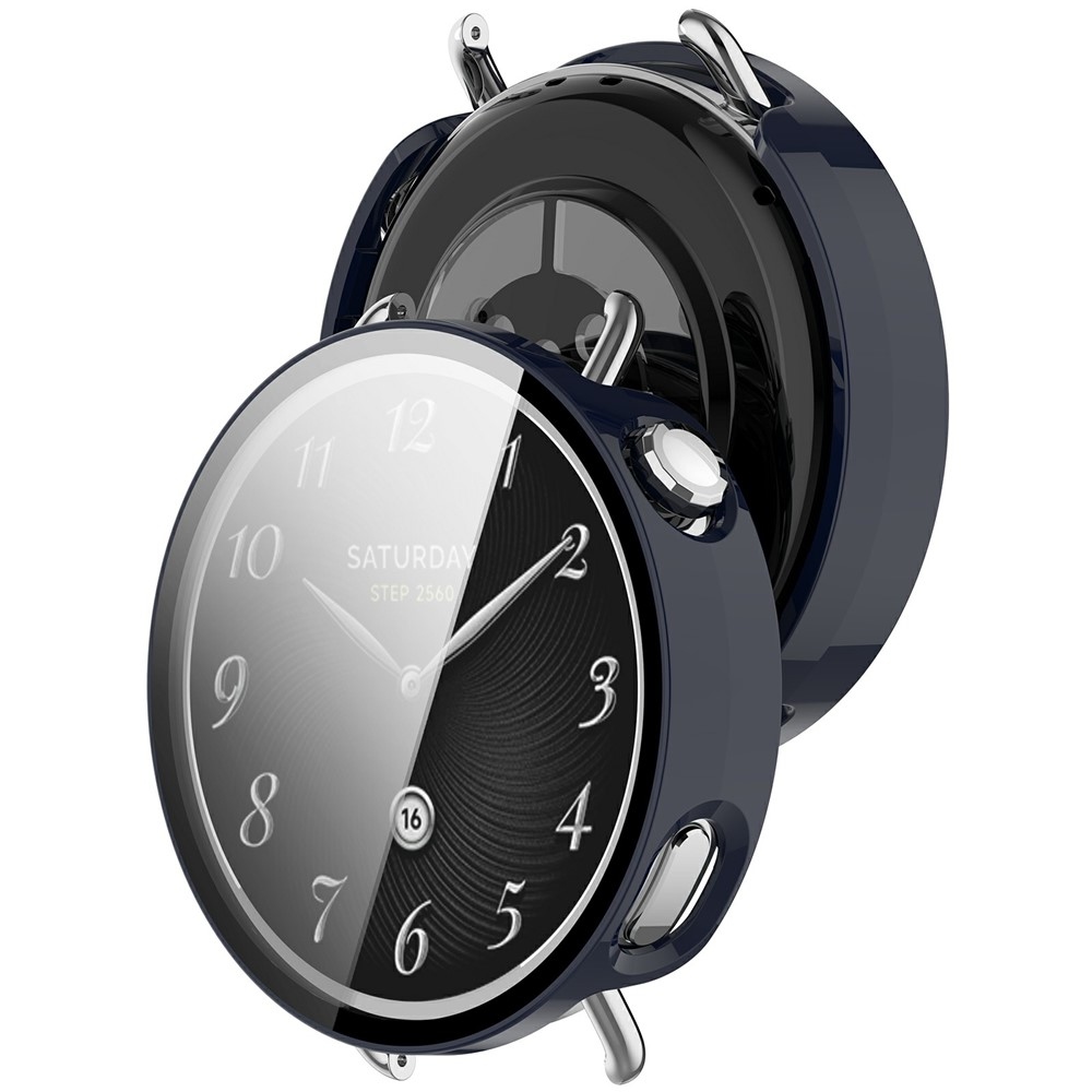 Overall műanyag felcsatolható tok védőüveggel a Xiaomi Watch S4 41 mm-es modellhez – kék