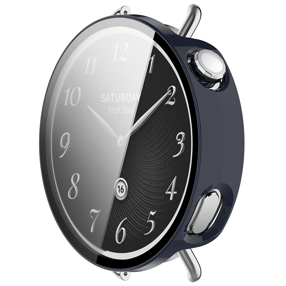 Overall műanyag felcsatolható tok védőüveggel a Xiaomi Watch S4 41 mm-es modellhez – kék