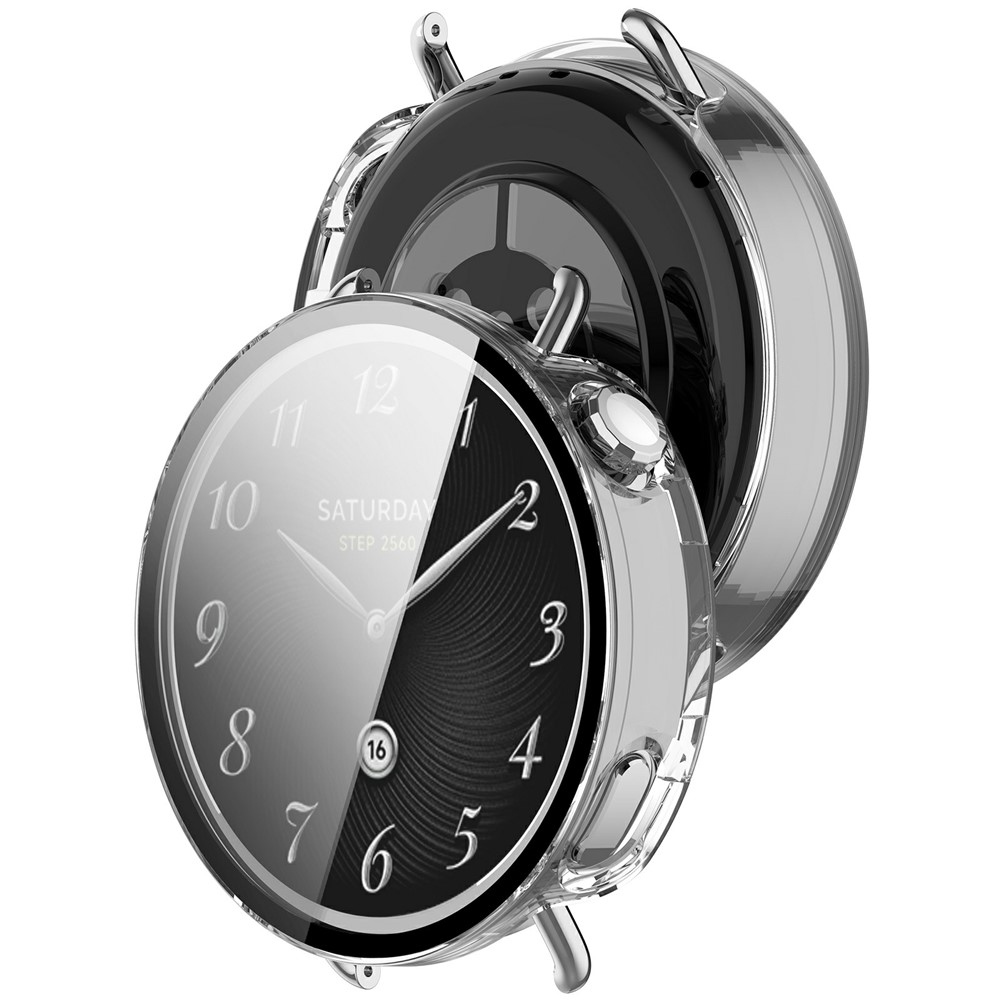 Overall műanyag felcsatolható tok védőüveggel a Xiaomi Watch S4 41 mm-es modellhez – átlátszó