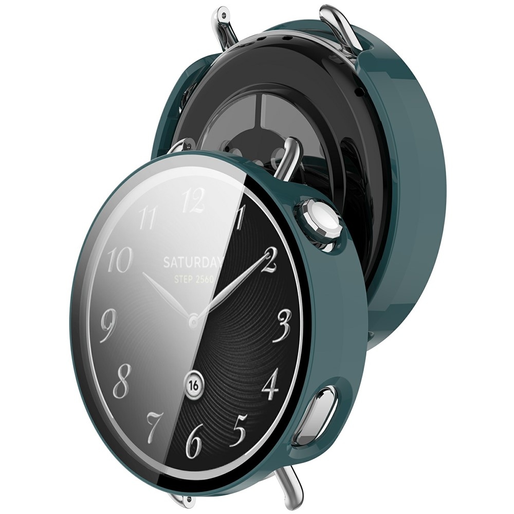 Overall műanyag felcsatolható tok védőüveggel a Xiaomi Watch S4 41 mm-es modellhez – zöld