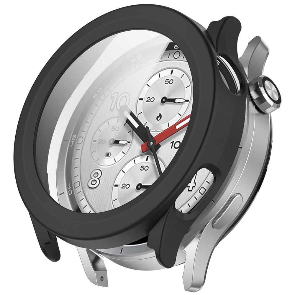 Xiaomi Watch S5-hez készült műanyag, felcsatolható tok védőüveggel – fekete
