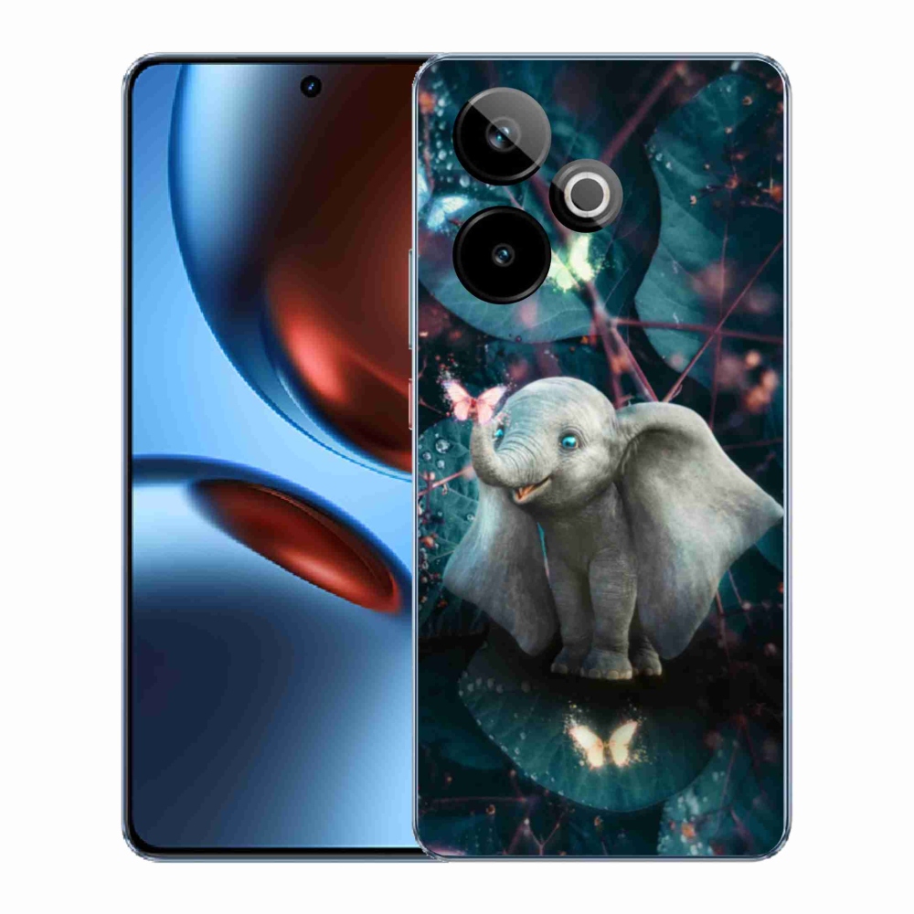 Gél borítás mmCase a Realme GT 7 5G/GT 7T 5G számára - aranyos elefánt