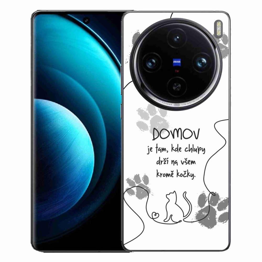 Zselés borító mmCase a Vivo X100 Pro 5G készülékhez - macska motívum fehér háttérrel