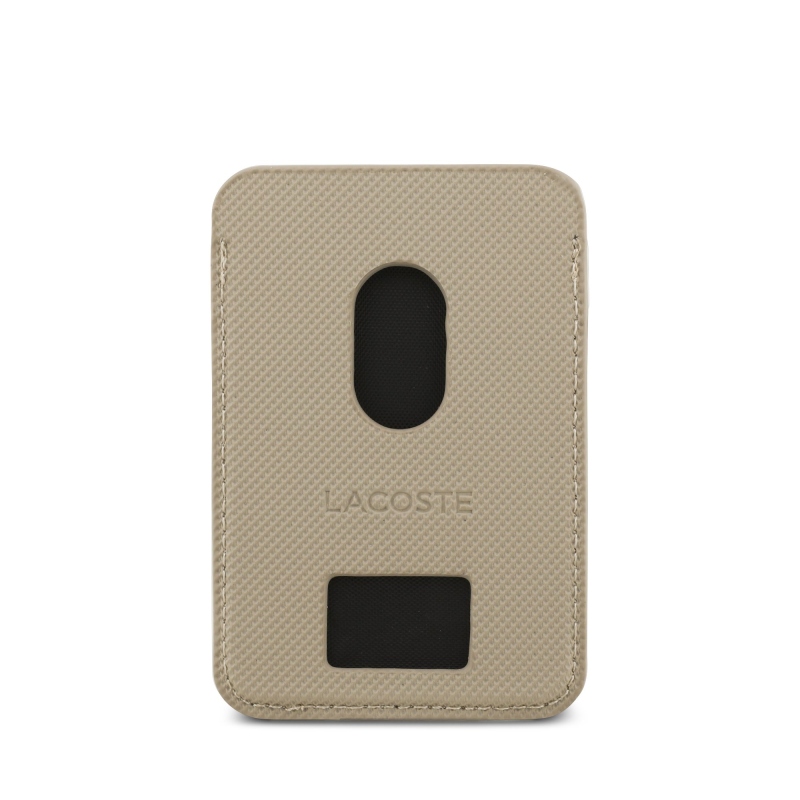 Lacoste PU Iconic Petit Pique MagSafe pénztárca Taupe