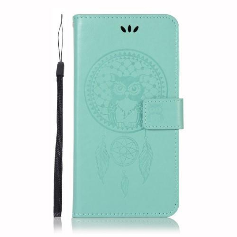 Dream PU bőr pénztárca tok Samsung Galaxy A9 - cián színű
