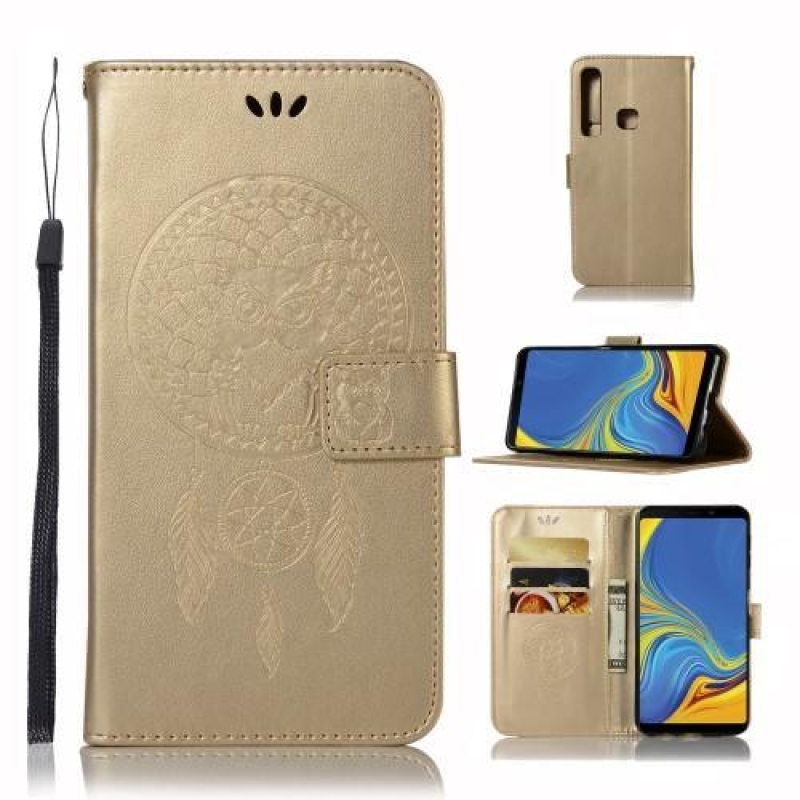 Álom PU bőr pénztárca tok Samsung Galaxy A9 - arany színű
