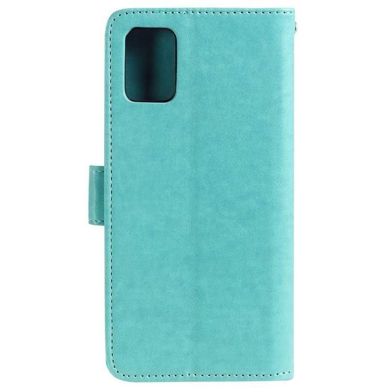 Baglyok PU bőr pénztárca tok Huawei P40 - cián színű