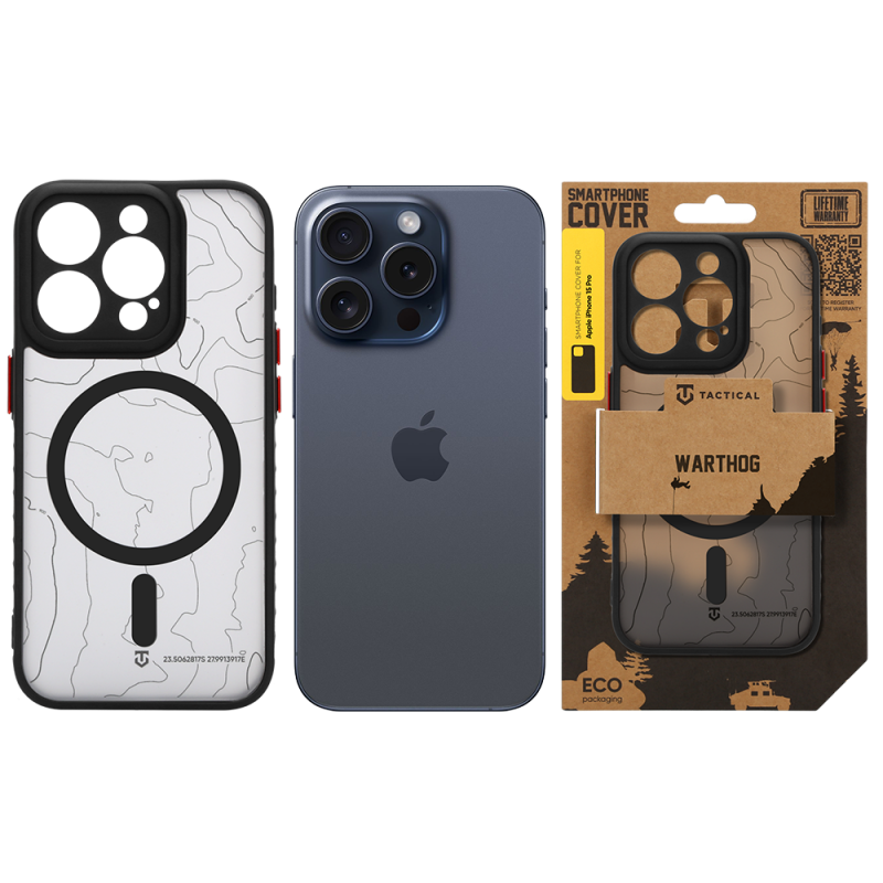 Tactical MagForce Warthog tok az Apple iPhone 15 Pro-hoz, Asphalt színben
